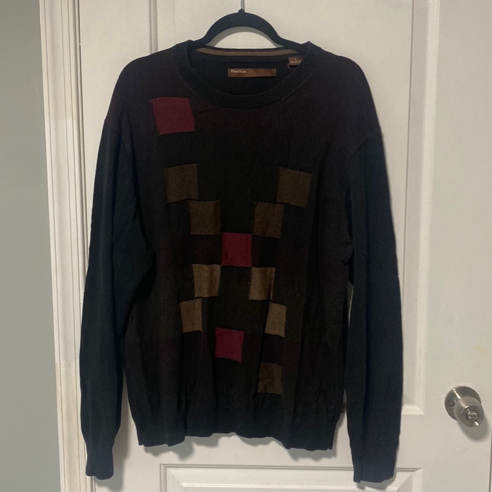 Mens cotton black sweater size large